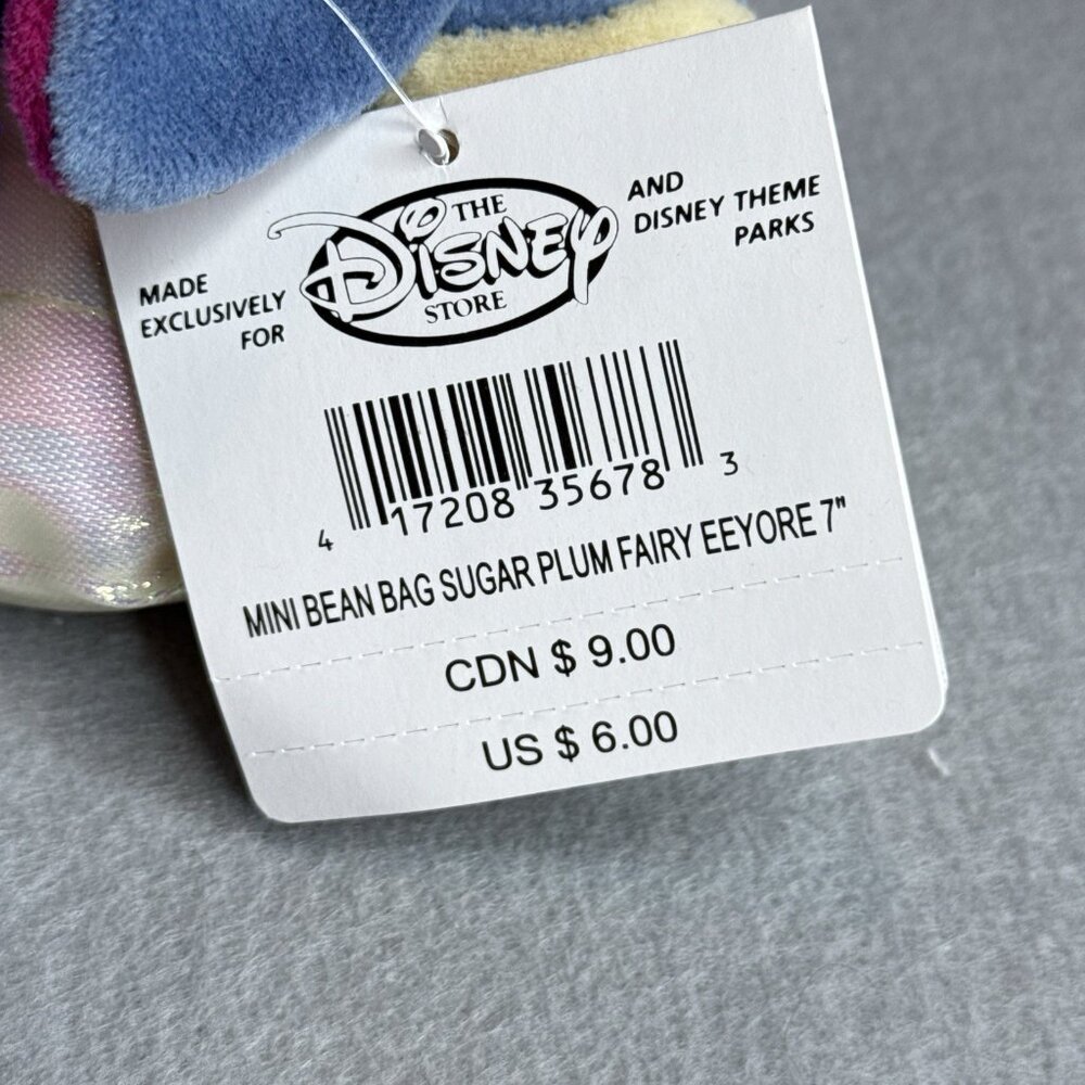 Eeyore Sugar Plum Fairy The Disney Store Bean Bag 7" Plush Stuffed Toy Wings - Picture 6 of 6